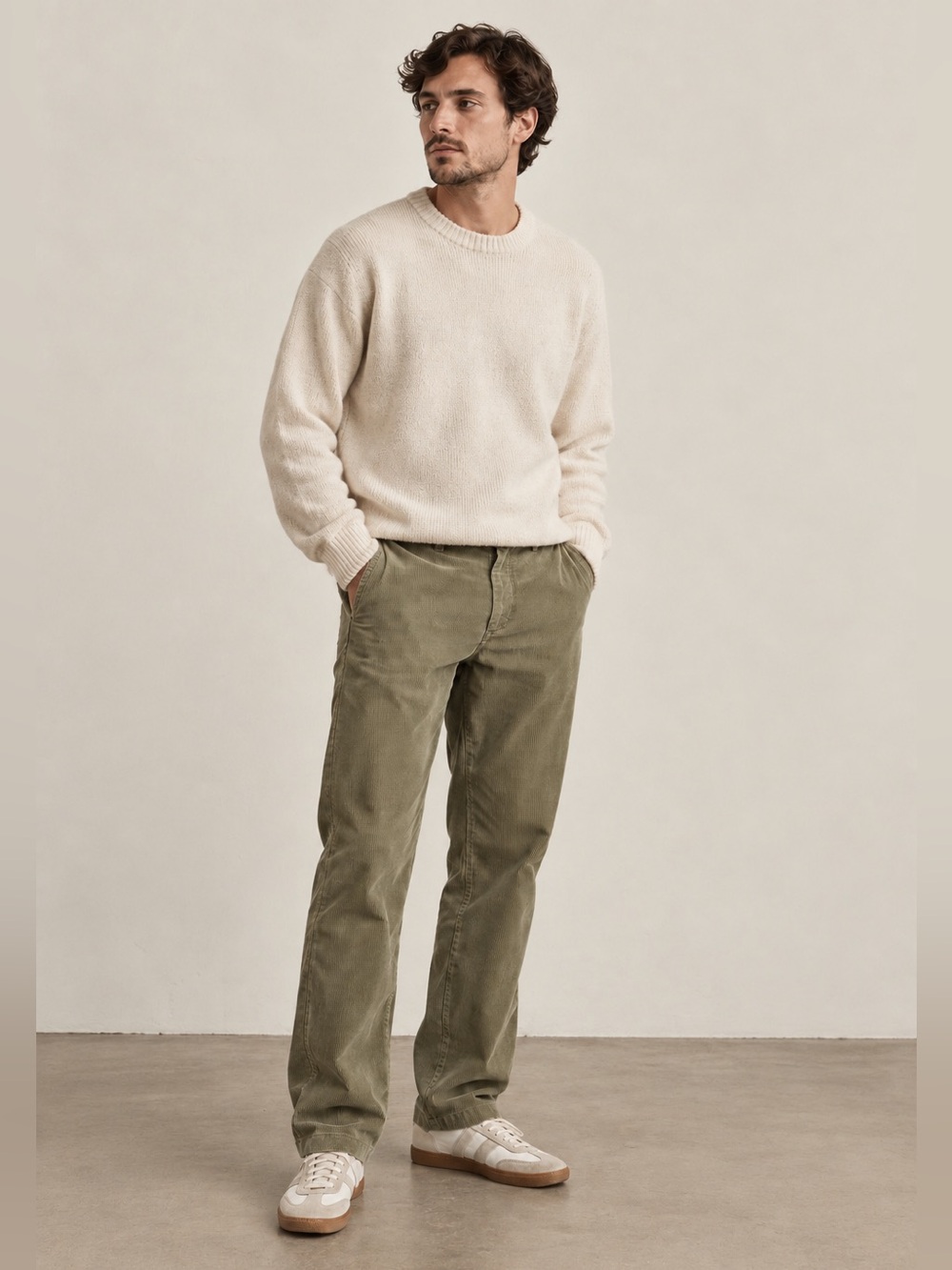 La Paz Olive Green Corduroy Pants Size S – 100% Cotton Made in Portugal